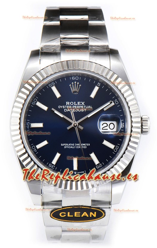 Rolex Datejust 126334 41MM ETA3235 72 Horas Energía Dial Azul Oyster Réplica Espejo 1:1