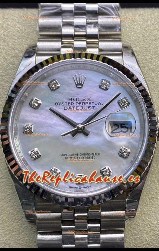 Rolex Datejust 178384 31MM Reloj Réplica Suizo a espejo 1:1 Acero 904L - Dial Blanco Perla