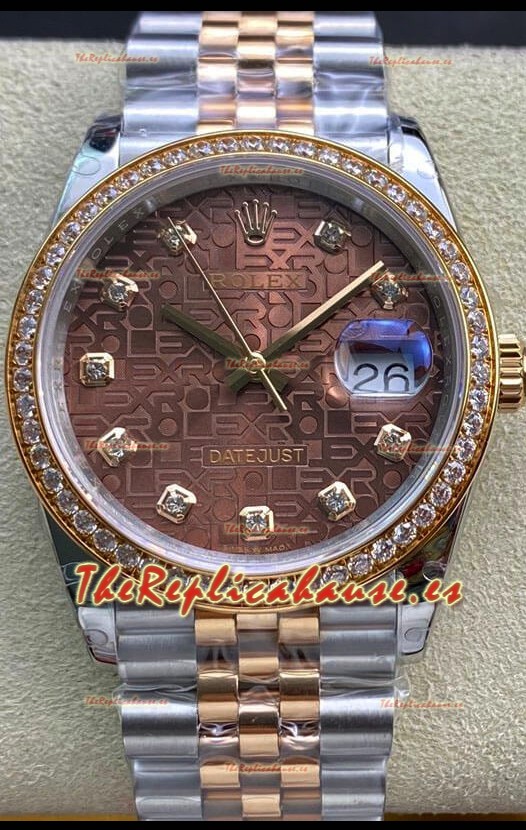 Rolex Datejust 126281 36MM Réplica Suizo en Acero 904L Dial Marrón Réplica a Espejo 1:1
