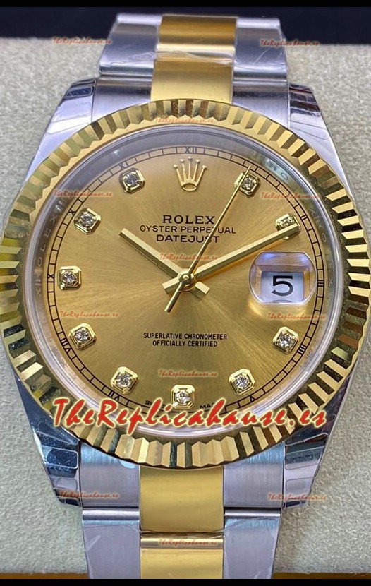 Rolex Datejust 126333 41MM Reloj Réplica Suizo a Espejo 1:1 en Acero 904L - Dial Dorado