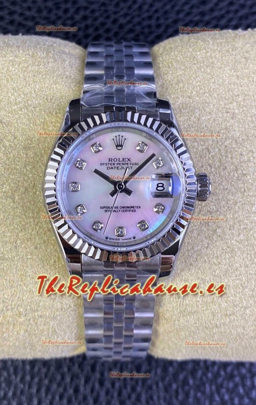 Rolex Datejust 28MM Reloj Suizo en 904L Dial Perla - Réplica Espejo 1:1