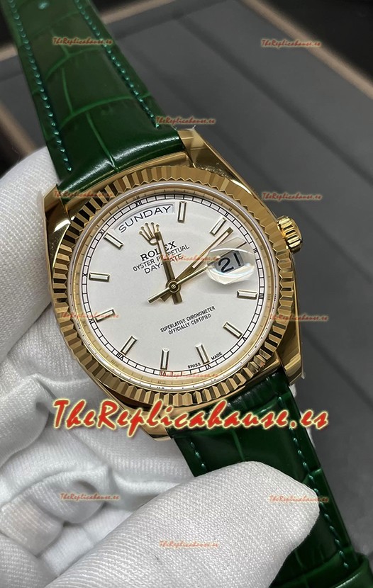 Rolex Day Date Reloj Caja Oro Amarillo Dial Blanco 36MM - Calidad Espejo 1:1