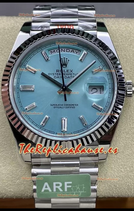 Rolex Day Date 904L Acero Inoxidable Reloj Dial Azul Tiffany 40MM - Calidad Espejo 1:1