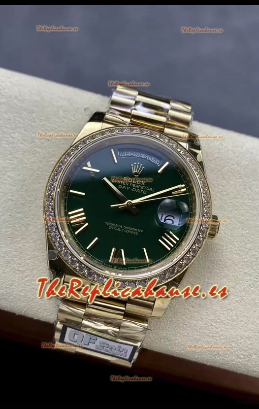 Rolex Day Date Presidential Reloj Oro Rosado 18K 40MM - Dial Verde Oliva Calidad Espejo 1:1