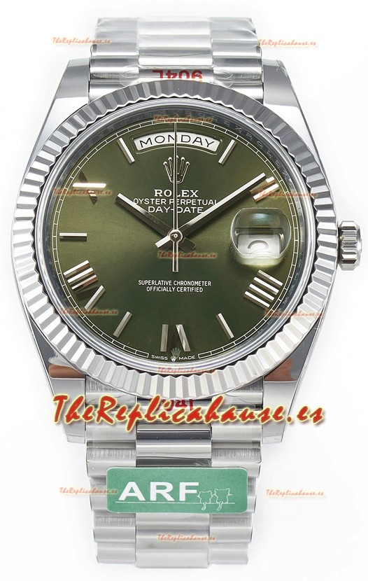 Rolex Day Date Presidential Reloj Acero Inoxidable Dial Verde 40MM - Calidad Espejo 1:1
