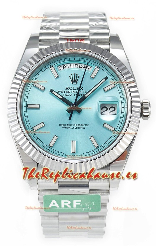 Rolex Day Date 904L Acero Inoxidable Reloj Dial Azul Tiffany 40MM - Calidad Espejo 1:1
