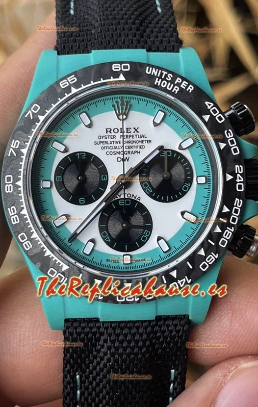 Rolex Cosmograph Daytona Edición DiW CELESTE INVERT Reloj Fibra de Carbono - Movimiento Cal.4130