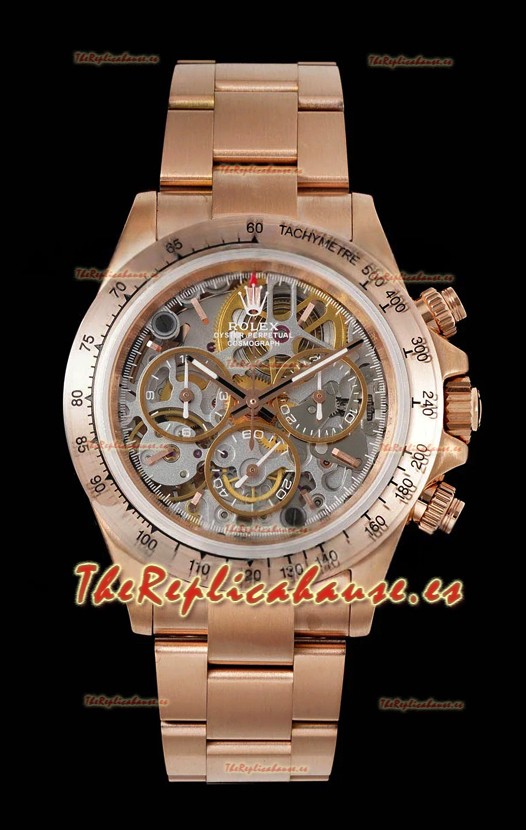 Rolex Daytona Super Clone Edición "Artisans De Genève - Glacier" Reloj Oro Rosado