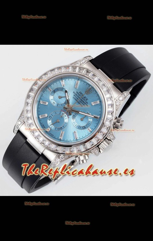 Rolex Daytona Super Clone Dial Azul Ice Acero Inoxidable Espejo 1:1 Movimiento Cal.4131 Reloj Réplica