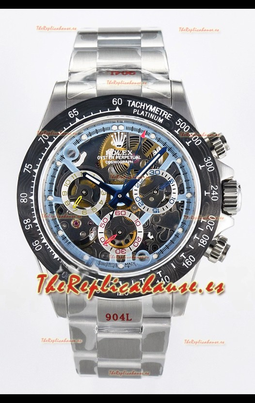 Rolex Daytona Super Clone Artisans De Geneve Acero Inoxidable Reloj Bisel Carbono Negro