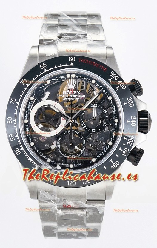 Rolex Daytona Super Clone Artisans De Geneve Acero Inoxidable Reloj Bisel Cerámica Negro