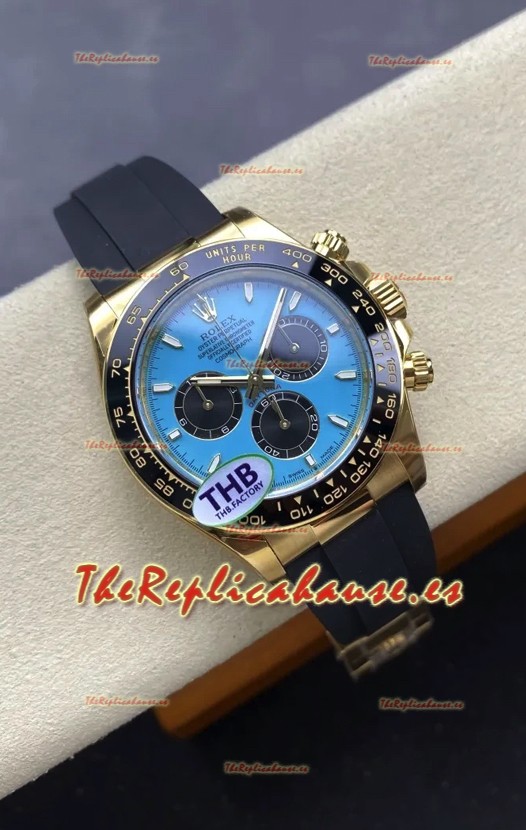Rolex Daytona Super Clone 126518LN Oro Amarillo Dial Turquesa Movimiento Original Cal.4131