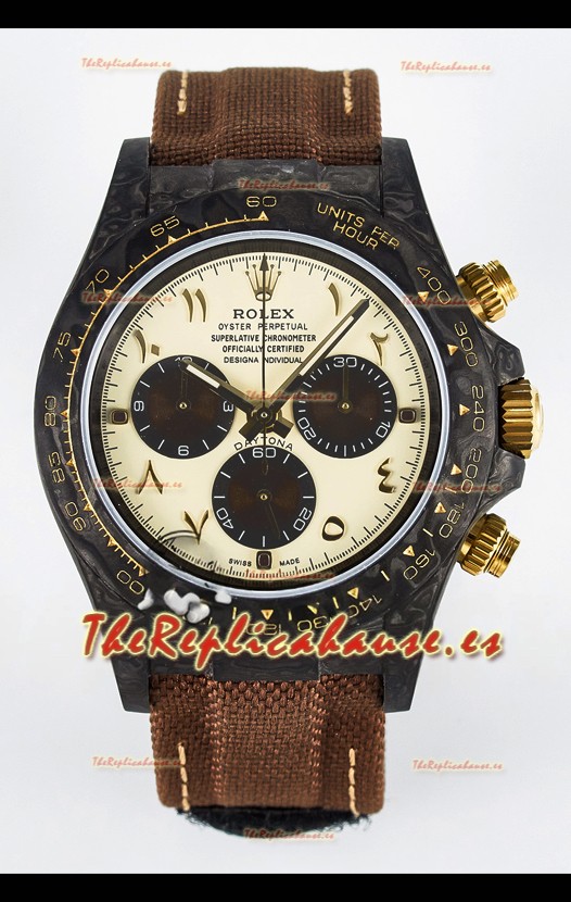 Rolex Daytona Super Clone DiW Desert Eagle Arabic Edition Watch - Caja Carbono Forjado Réplica Espejo 1:1