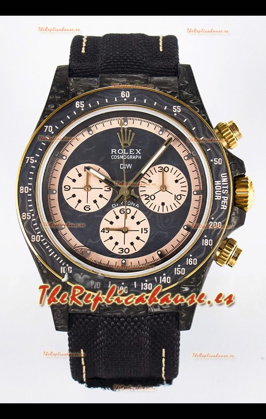 Rolex Daytona Super Clone DiW Edition Reloj Fibra Carbono en Dial Gris - Movimiento Cal.4130