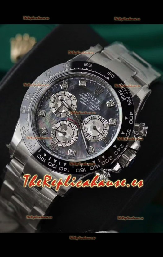Rolex Daytona Super Clone Caja Oro Blanco Dial Perla Movimiento Cal.4131 Reloj con Bisel Cerámica