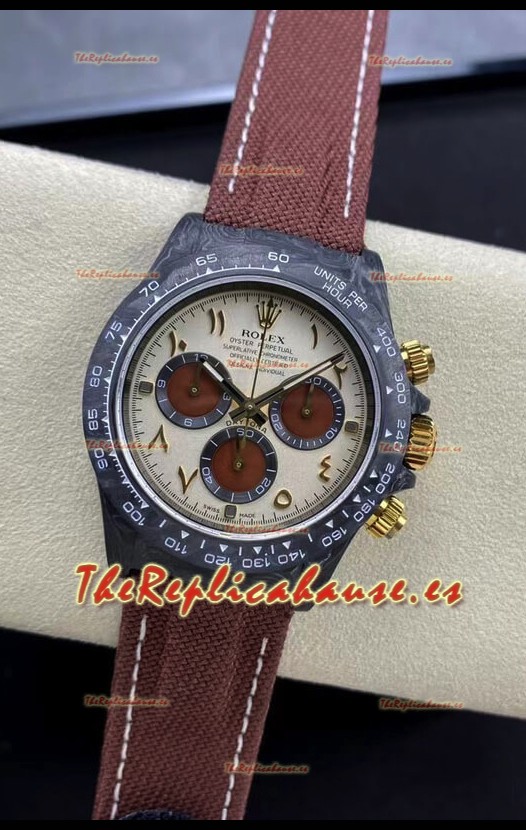 Rolex Daytona DiW Reloj Edición Desierto Eagler Arábico - Caja Carbono Forjado Réplica Espejo 1:1
