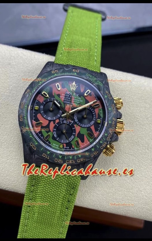 Rolex Daytona DiW Military Green Edition Watch - Caja Carbono Forjado Réplica Espejo 1:1
