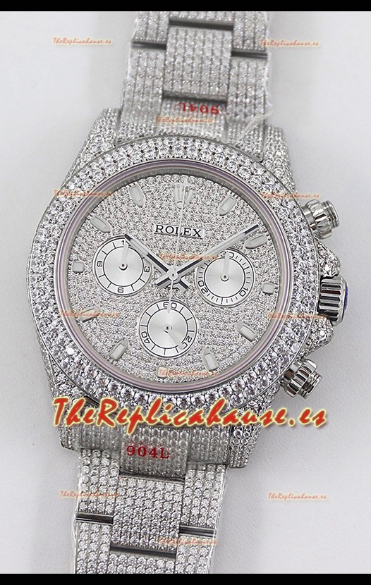 Rolex Cosmograph Daytona Acero 904L ICED OUT Movimiento Cal.4130 - Reloj Acero 904L
