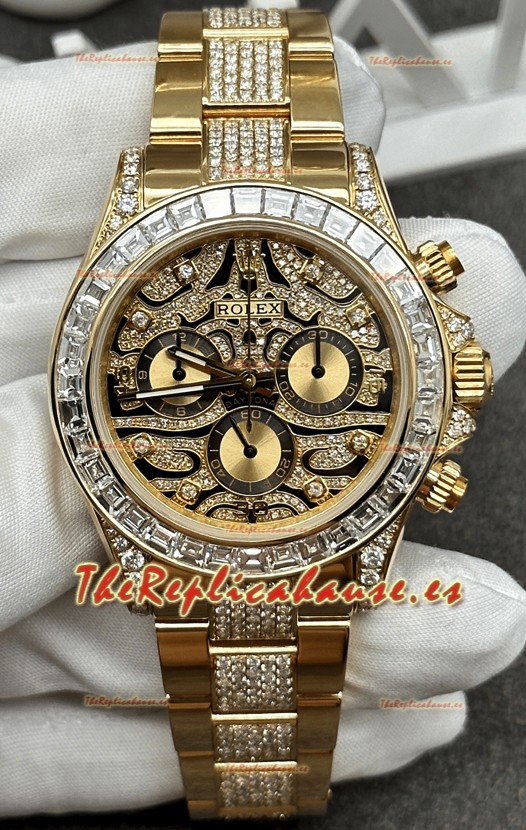 Rolex Cosmograph Daytona Edición "Eye of the Tiger" Reloj Réplica Espejo 1:1 En 904L Oro Amarillo