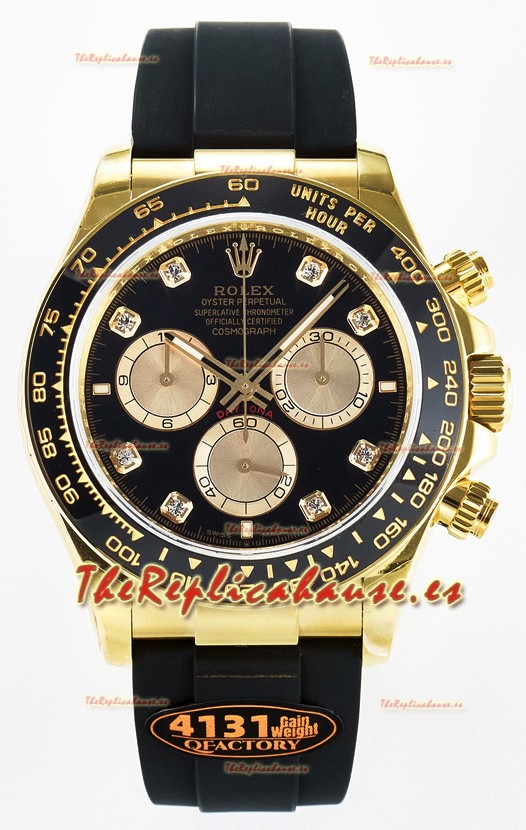 Rolex Cosmograph Daytona M126518 Oro Amarillo Dial Negro Diamantes Movimiento Original Cal.4131
