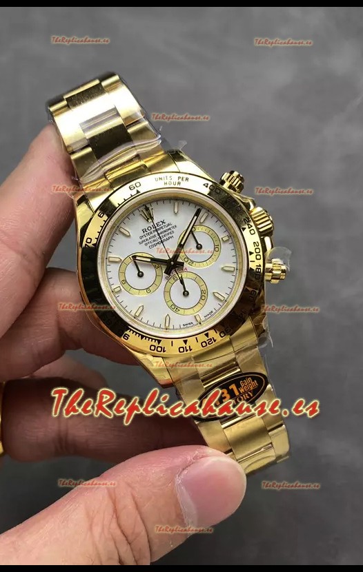 Rolex Cosmograph Daytona M126518 Oro Amarillo Dial y Caja Blancas Movimiento Original Cal.4131
