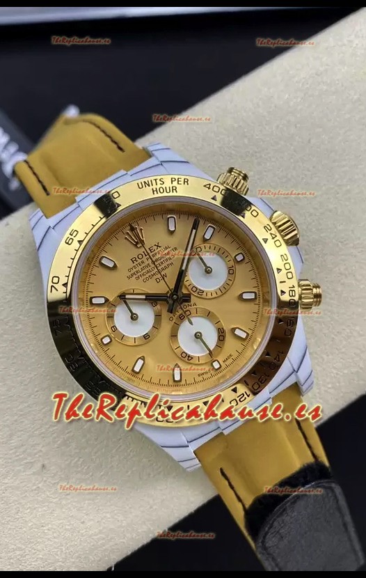 Rolex Cosmograph Daytona DiW GOLDEN ESSENCE Edition White Carbon Fiber Watch - Cal.4130 Movement 