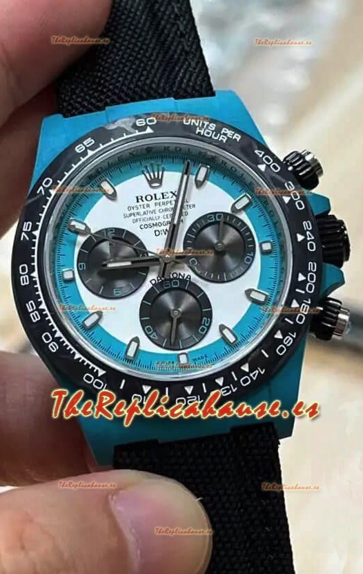 Rolex Cosmograph Daytona Edición DiW CELESTE INVERT Reloj Fibra de Carbono - Movimiento Cal.4130