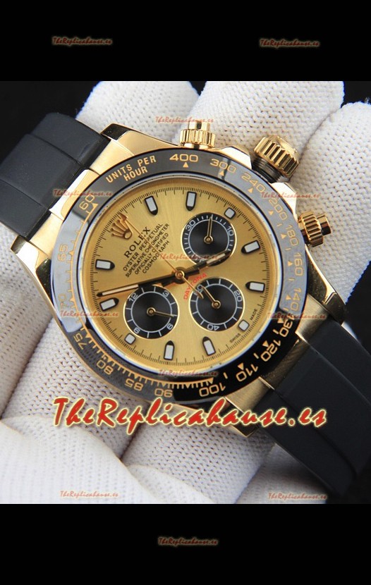 Rolex Daytona Movimiento Japonés Caja de Oro Reloj Réplica en Dial Dorado 