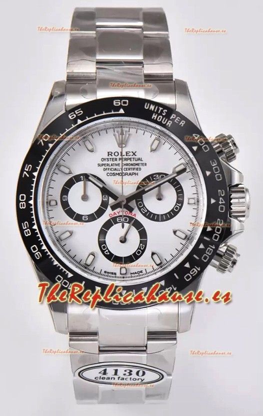 Rolex Cosmograph Daytona M116500LN Movimiento Original Cal.4130 - Reloj Acero 904L en Dial Blanco