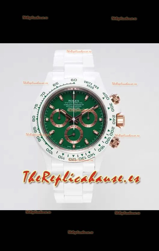 Rolex Daytona AET Remould Dial Verde Correa Totalmente en Cerámica Reloj en Movimiento Cal.4130
