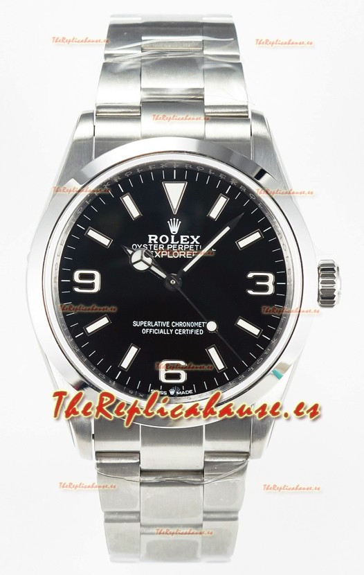 Rolex Explorer I Super Clone M124270 Dial Negro 40MM - Acero 904L en Movimiento ETA 3230