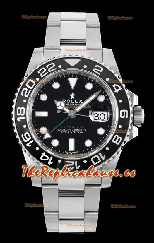 Rolex GMT Masters II 116710LN-78200 Movimiento Cal.3186 Réplica Suiza - Ultimate Reloj Acero 904L