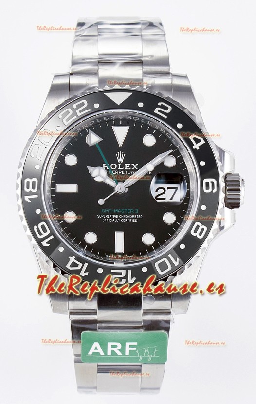 Rolex GMT Masters II Super Clone 126710GRNR "Bruce Wayne" Acero 904L Correa Oyster Reloj Réplica Suizo