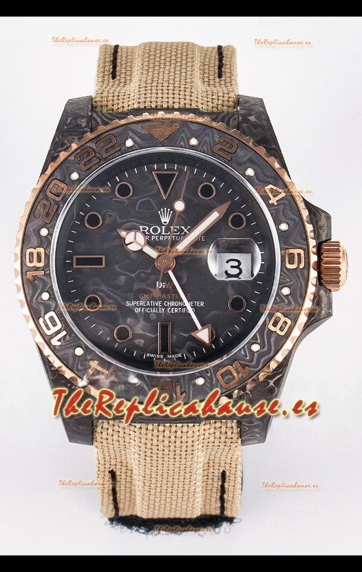 Rolex GMT Masters II Super Clone DiW Edition Réplica Suiza Ligera Reloj Caja Carbono
