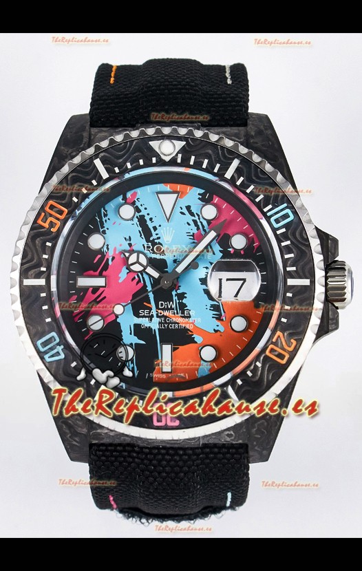 Rolex GMT Masters II Super Clone DiW Edition Réplica Suiza Ligera Reloj Caja Carbono