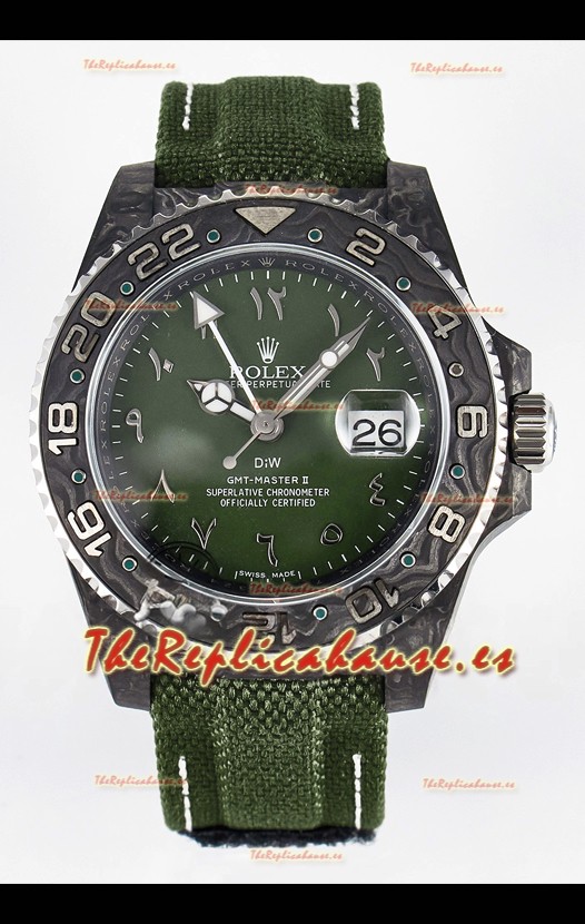 Rolex GMT Masters II Super Clone DiW Edition Réplica Suiza Ligera Reloj Caja Carbono