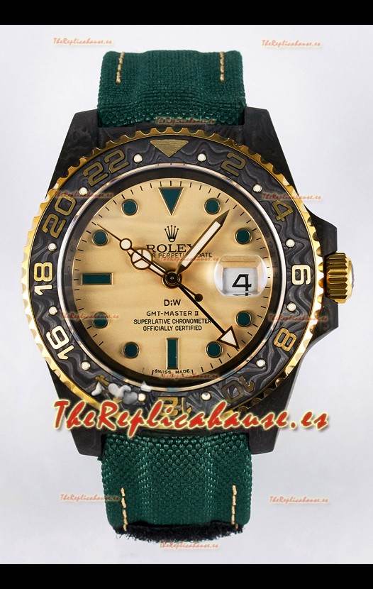 Rolex GMT Masters II Super Clone DiW Edition Réplica Suiza Ligera Reloj Caja Carbono