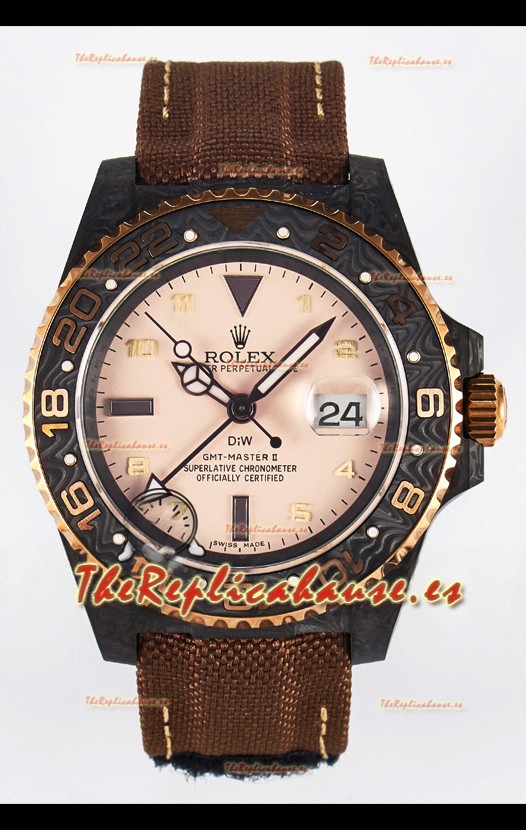 Rolex GMT Masters II Super Clone DiW Edition Réplica Suiza Ligera Reloj Caja Carbono