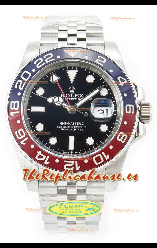 Rolex GMT Masters II 126710BLRO Cal.3285 72 Hours Correa Power Jubilee Réplica Suiza Acero 904L