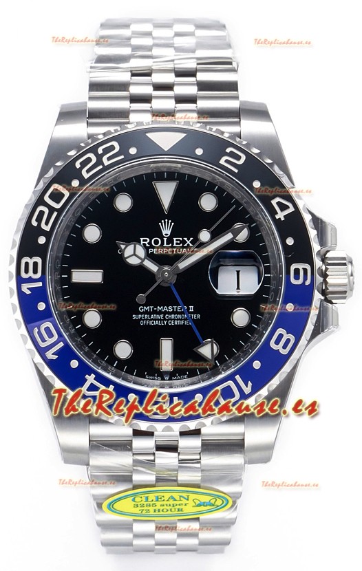 Rolex GMT Masters II 126710BLNR BATGIRL Cal.3285 72 Hours Correa Power Jubilee Réplica Suiza Acero 904L