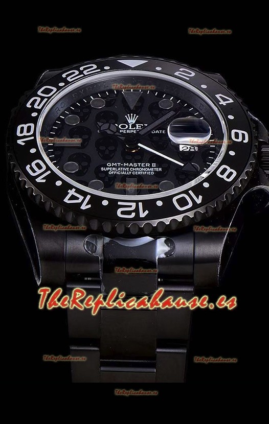Rolex GMT Suizo "Titan Revenge" Todo Negro Reloj Réplica Suizo Movimiento ETA 3186 