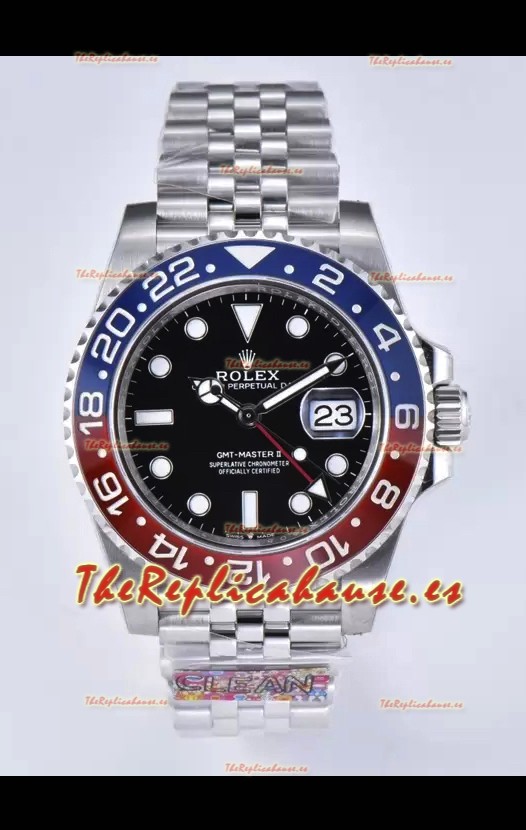 Rolex GMT Masters II m126710BLRO PEPSI Movimiento Cal.3285 Réplica Suiza - Último Reloj Acero 904L