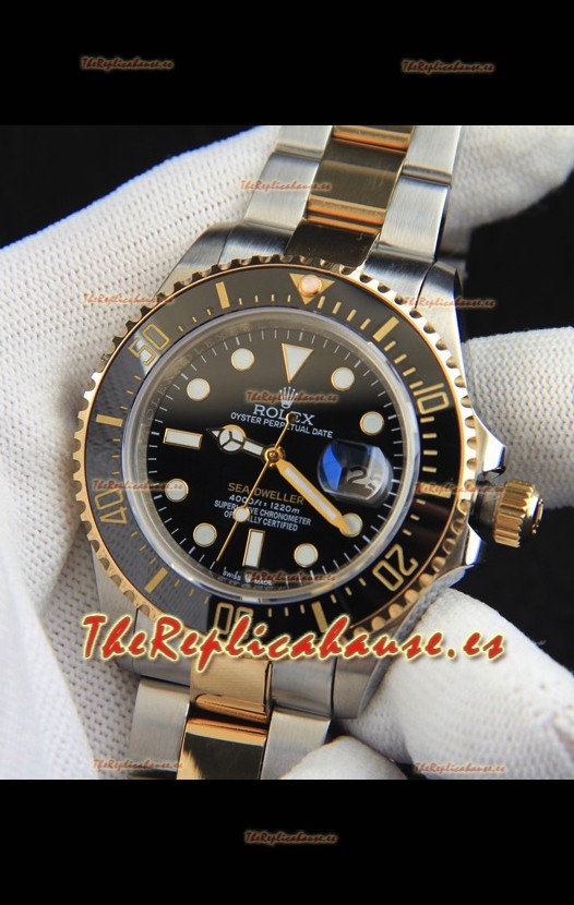 Rolex Sea Dweller Movimiento Japonés Reloj Réplica Caja Dos Tonos 43MM