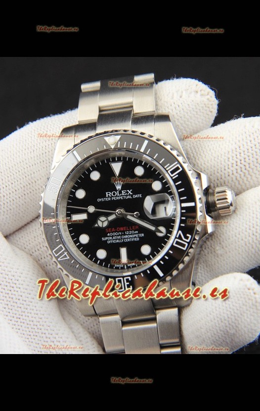 Rolex Sea Dweller Movimiento Japonés Reloj Réplica Dial Negro 43MM
