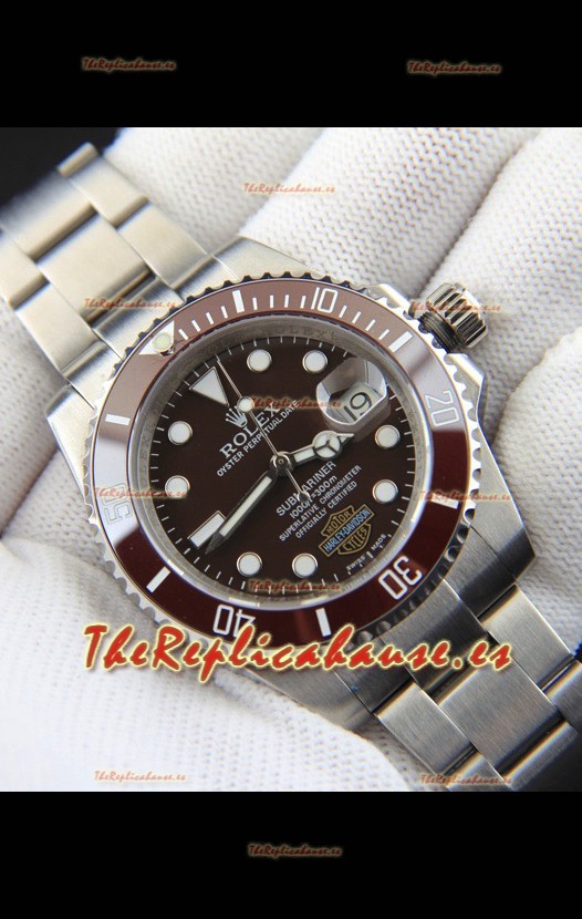 Rolex Submariner Harley-Davidson Reloj Réplica Japonés Dial Marrón Acero 904L