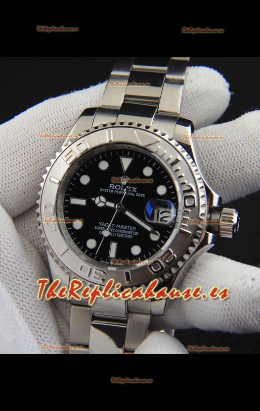 Rolex Yachtmaster Acero Inoxidable Japones Reloj Réplica- 40MM - Dial Negro 