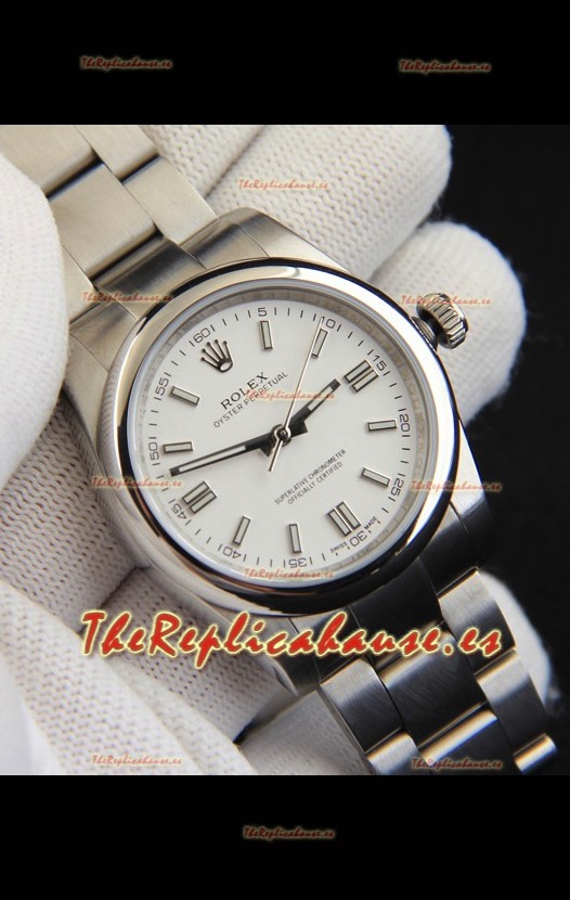 Rolex Oyster Perpetual Movimiento Japonés Reloj Réplica36MM - Dial Blanco