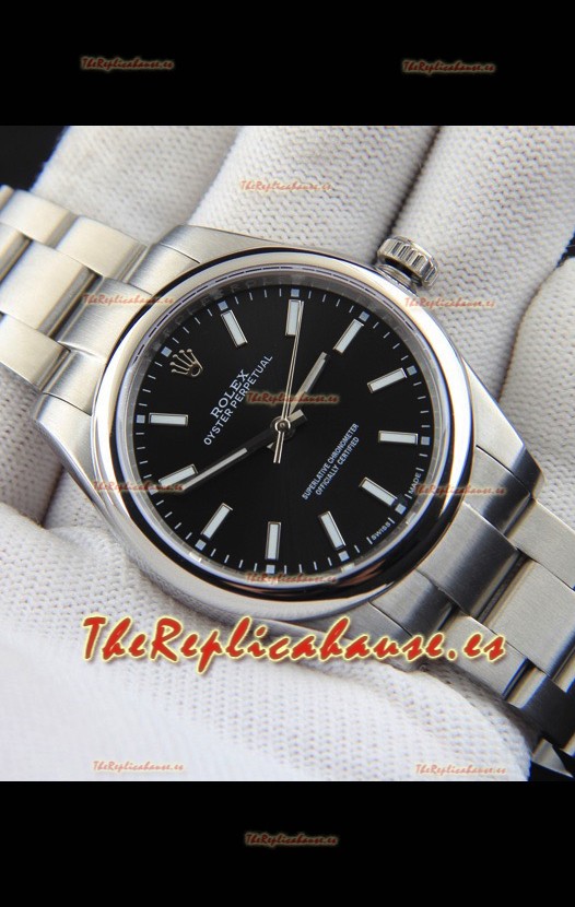 Rolex Oyster Perpetual Movimiento Japonés Reloj Réplica39MM - Dial Negro
