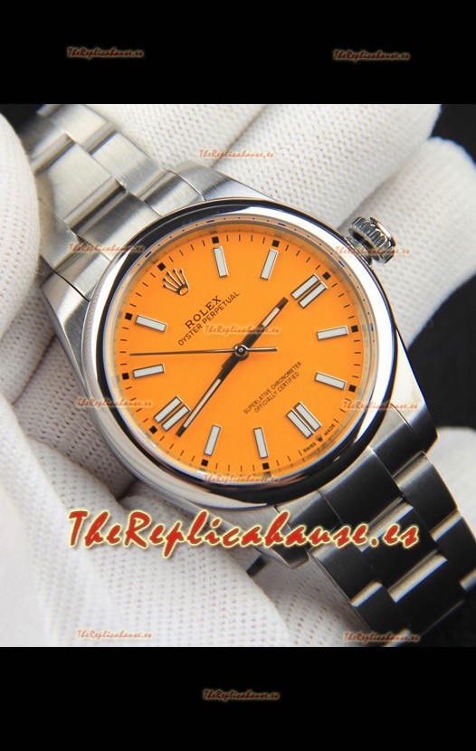 Rolex Oyster Perpetual Movimiento Japonés Reloj Réplica41MM - Dial Amarillo