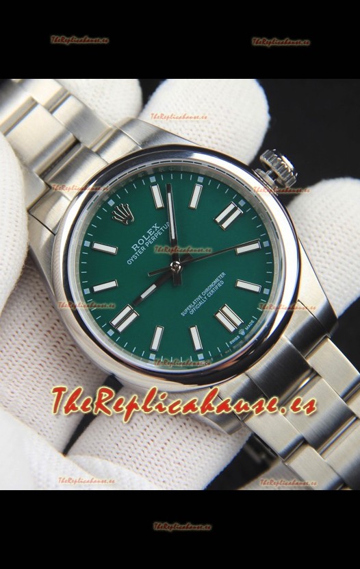 Rolex Oyster Perpetual Movimiento Japonés Reloj Réplica41MM - Dial Verde